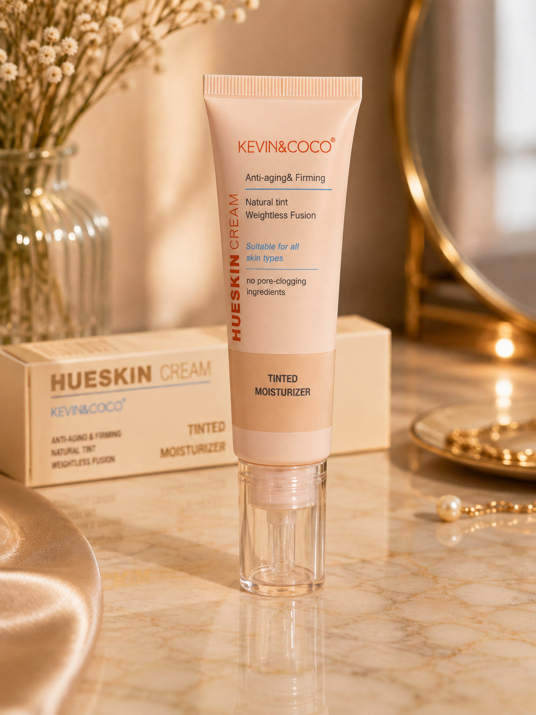 KEVIN&COCO HueSkin Tinted Moisturizer Face Cream #03 HueBlend 30g Natural Tint