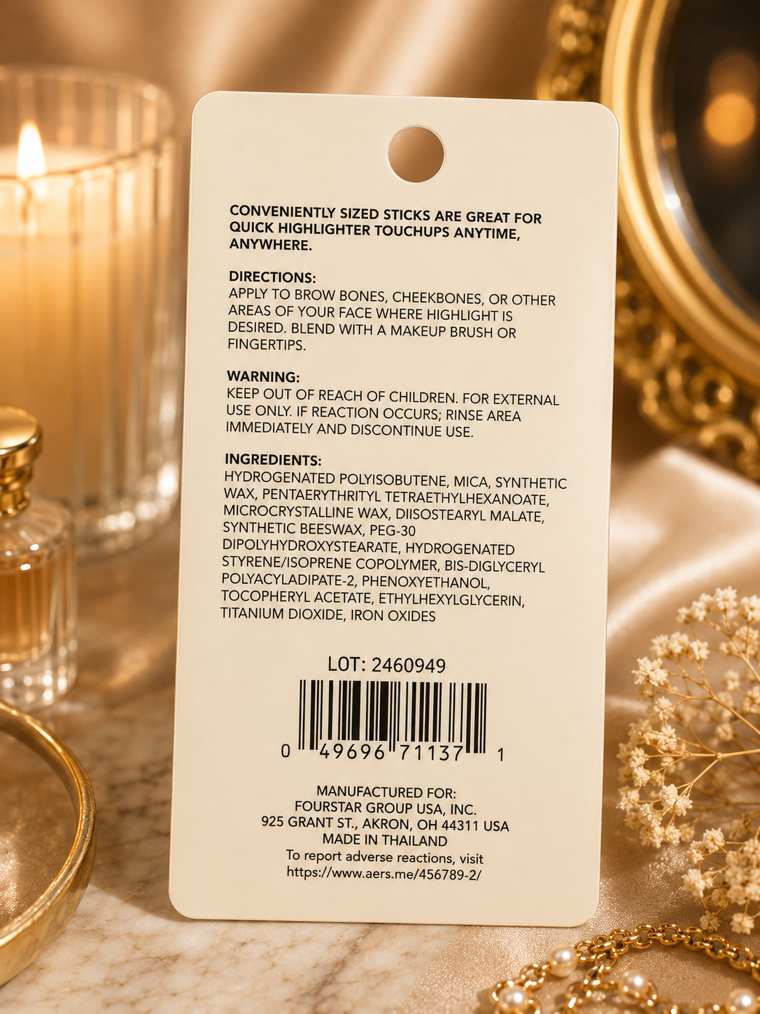b.pure Highlighter & Bronzer Revitalizing Stick – Vitamin E – 0.4 oz / 10g