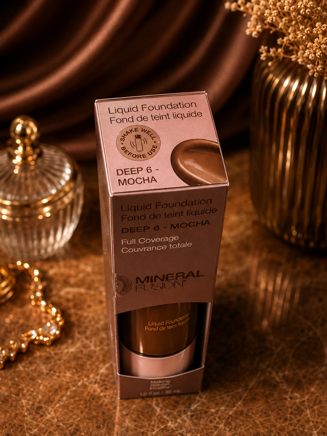 Mineral Fusion Liquid Foundation Deep 8 Mocha Full Coverage 1 fl oz New Sealed