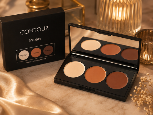 Prolux Cream Contour Palette Highlighter Bronzer Makeup 3 Color Face Palette New