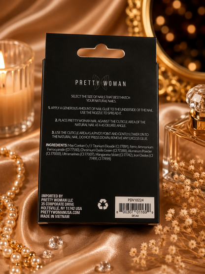 Pretty Woman 12 Faux Nails – Nude & Lavender Glitter Swirl