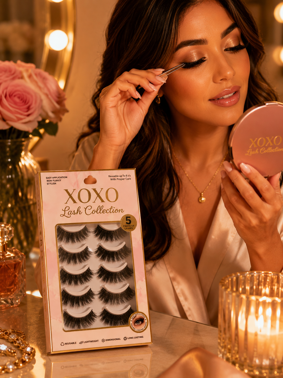 XOXO Lash Collection 5 Pairs False Eyelashes Reusable Lightweight Natural Style