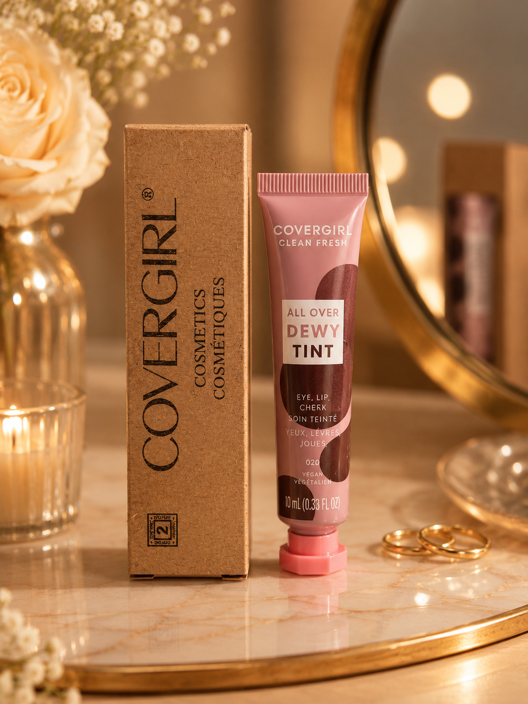 COVERGIRL Clean Fresh All Over Dewy Tint 100 Rosy Brown 0.33 oz – 2 Pack