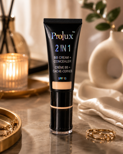 Prolux 2 in 1 BB Cream + Concealer SPF 15 Face Makeup 1.35 fl oz