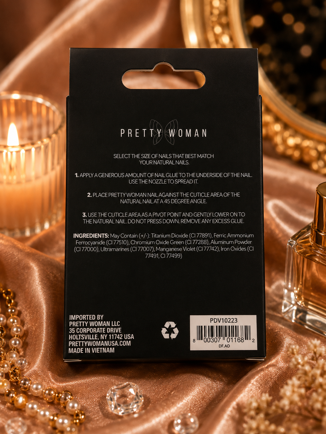 Pretty Woman 12 Faux Nails – Pink Glitter Salon Perfect Manicure