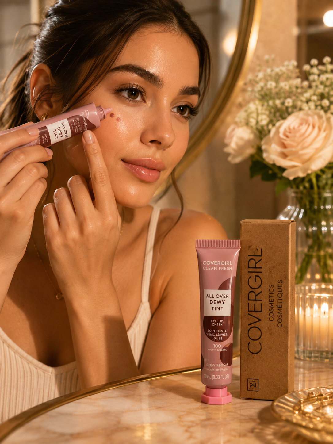 COVERGIRL Clean Fresh All Over Dewy Tint 100 Rosy Brown 0.33 oz – 2 Pack