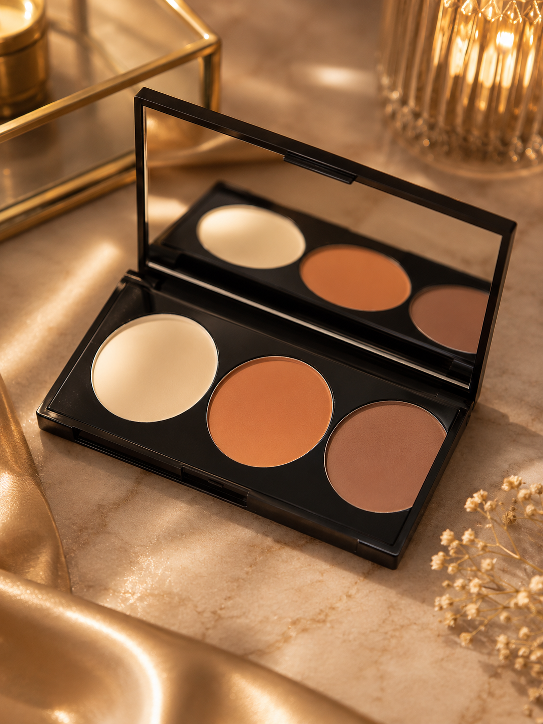 Prolux Cream Contour Palette Highlighter Bronzer Makeup 3 Color Face Palette New