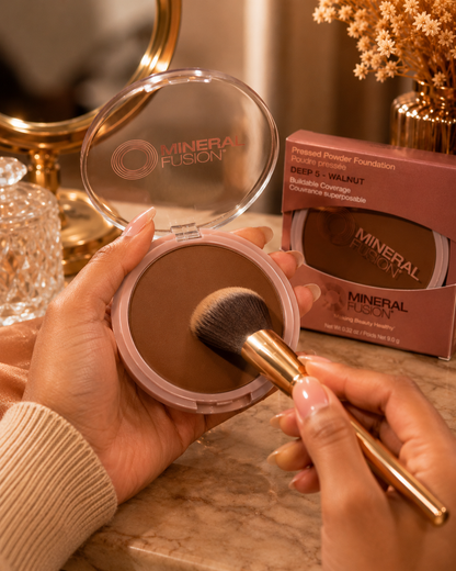 Mineral Fusion Pressed Powder Foundation Deep 5 Walnut Buildable Coverage 0.32 oz