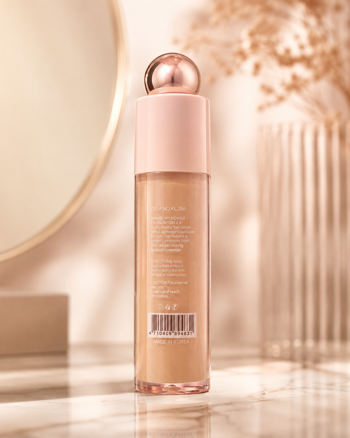 AMUSE My Power Foundation B3 Natural Finish Medium Coverage Liquid Makeup 0.87 oz