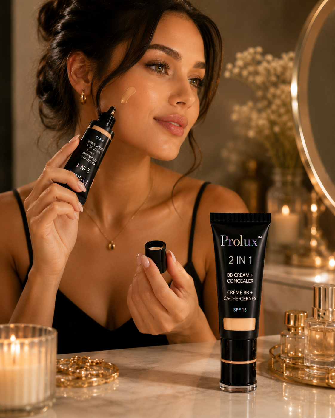 Prolux 2 in 1 BB Cream + Concealer SPF 15 Face Makeup 1.35 fl oz