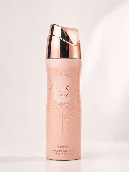 Lattafa Haya Body Spray Women 200ml 6.67 fl oz Long Lasting Floral Scent