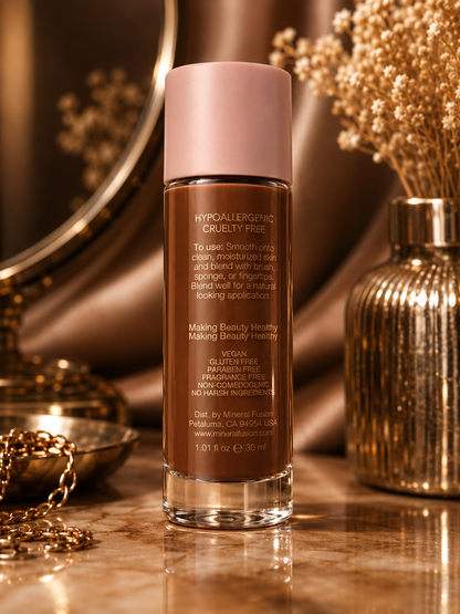 Mineral Fusion Liquid Foundation Deep 8 Mocha Full Coverage 1 fl oz New Sealed